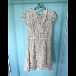 Cute ivory dress. Lauren Conrad. Lace overlay